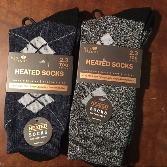 NWT 2 pairs mens heated socks, heat trendz - Picture 2 of 3